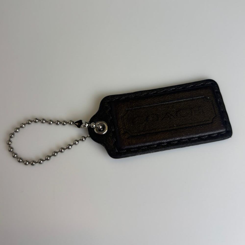 COACH Dark Brown Replacement Purse Handbag Hang Tag Silver Tone Hardware